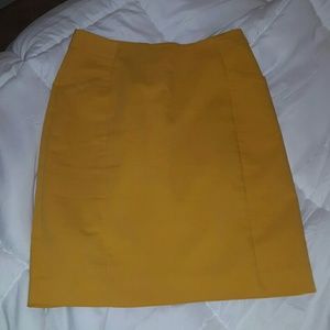 H&M mustard midi pencil skirt
